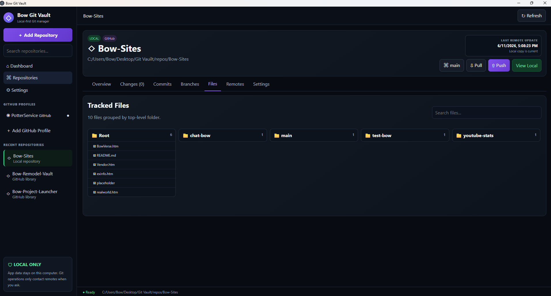 Tracked Files screenshot