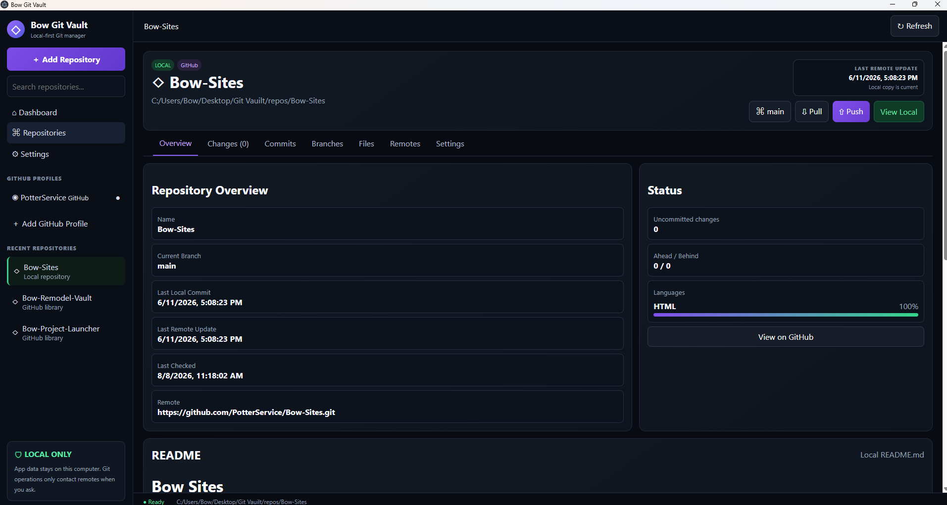 Repository Overview screenshot