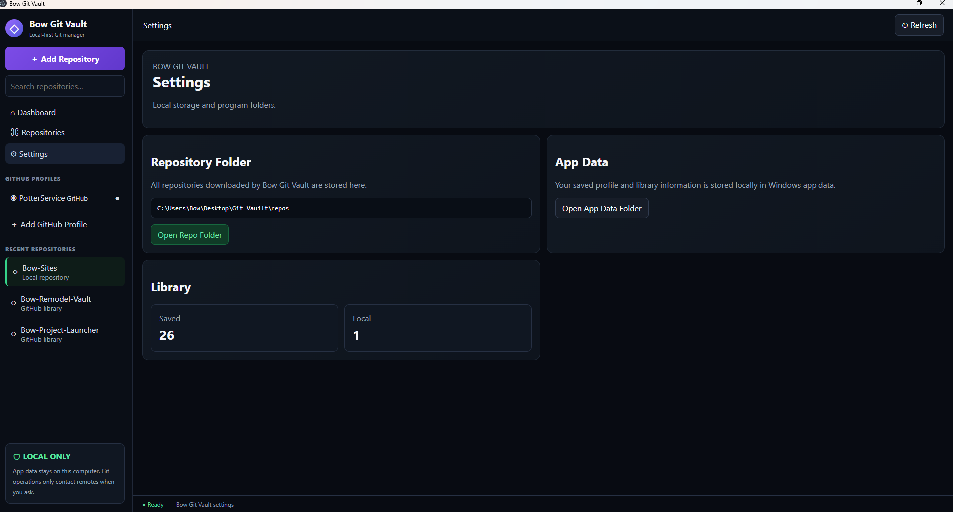 Settings screenshot